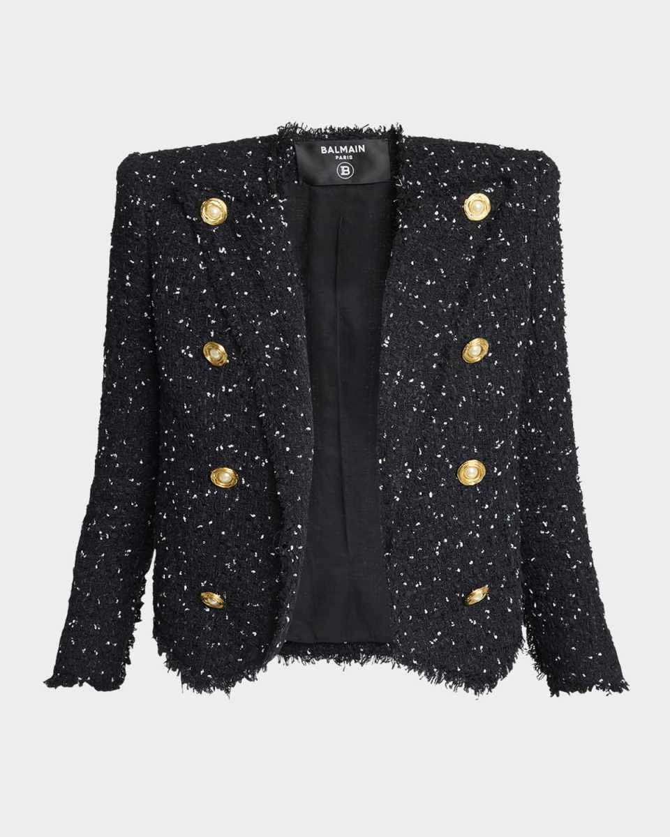 Spencer 8-Button Polka Dot Tweed Jacket
